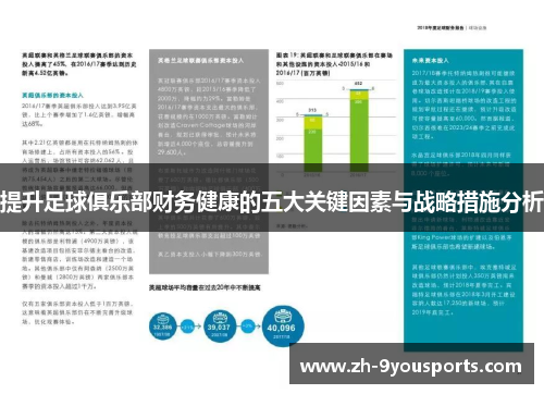 提升足球俱乐部财务健康的五大关键因素与战略措施分析