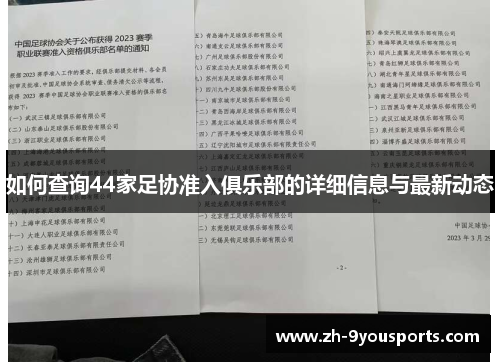 如何查询44家足协准入俱乐部的详细信息与最新动态 如何查询44家足协准入俱乐部的详细信息与最新动态