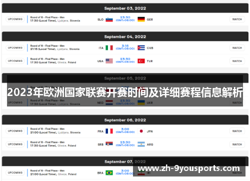 2023年欧洲国家联赛开赛时间及详细赛程信息解析 2023年欧洲国家联赛开赛时间及详细赛程信息解析